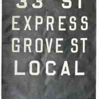 Hudson & Manhattan Railroad destination roll sign. No date, circa 1940-1970. Hudson & Manhattan Railroad destination roll sign. N.d., ca. 1940-1970.