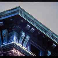          Color slide of detail view of cornice, brackets and frieze at 1001 Washington on the NE corner with 10th picture number 1
   