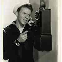Sinatra photo: Frank Sinatra, film still publicity photo from "Anchors Aweigh." Los Angeles, CA, 1945.