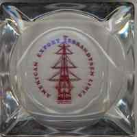 Glass ashtray of the American Export Isbrandtsen Lines which was once based in Hoboken, no date, ca. 1963-1970.