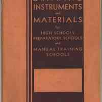 Catalog: Drawing Instruments & Materials for High...Preparatory... & Manual Training Schools. K&E, N.Y. & Hoboken, 1936.