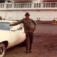 Digital scan of color photo of Bethlehem Steel Hoboken Shipyard, no date, circa 1970-1980.