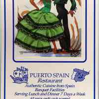 Wall calendar from Puerto Spain Restaurant, 114 14th St., Hoboken, 2003.