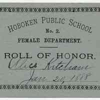          Reward of Merit 15: Alice Ketcham, Jan. 20, 1888
   