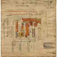 Fire map of W. & A. Fletcher Co. plant located on Hudson St. from 12th to 14th Streets, Hoboken, at the Hudson River, 1925.