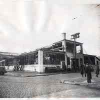 B+W photos, 2, of ruins from fire at Condenser Service & Engineering Corporation, Hoboken, Dec.14, 1940.