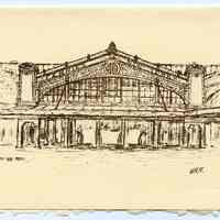 Notecard: Hoboken Ferry Terminal. H.R.R. N.d. ca. 1970-1980.