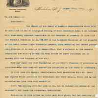 Letter: Mayor Adolph Lankering to Hoboken City Council, Aug. 19, 1903, re NGL property assessment.