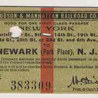 Printed tickets, 11, of the Hudson & Manhattan Railroad Co., 1917-1918.