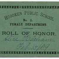          Reward of Merit 17: Alice Ketcham, Feb. 15, 1889
   
