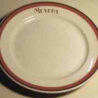 Salad/dessert plate from Meyers Hotel, Hoboken. No date, circa 1925-1940.