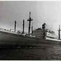 B+W photo of the S.S. Diemerdyk of Holland America Line, n.p., n.d., ca. 1950 to 1953.