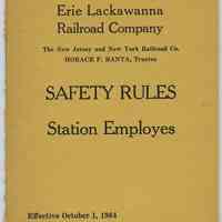 Manual: Safety Rules. Station Employes. E.L. Railway Co.; Eff.: Oct. 1, 1964.