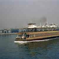 Color slide photo of ferry Lackawanna on Hudson River heading from Hoboken to Barclay St., Sept. 9, 1959.