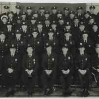 Color copy photo of a B+W group photo of the Hoboken Police Department, Hoboken, no date, ca. 1950