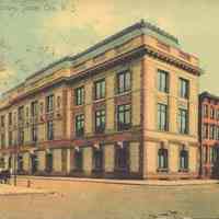 Postcard: Library, Jersey City, NJ