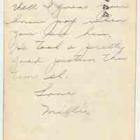          photo 1, reverse: inscription by Millie [Mildred Riccio]
   