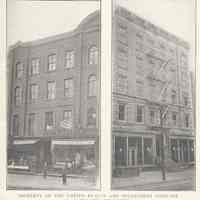 Three printed B+W photographs of property of United Realty & Investment Co., L.S. Fugazzi, various locations, Hoboken, no date, ca. 1906-1908.