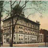 Postcard: Public Library, Hoboken, N.J. Postmarked Aug. 11, 1909.