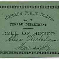          Reward of Merit 19: Alice Ketcham, March 22, 1889
   
