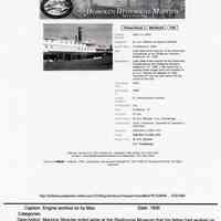          Friedrich Max Straube, Media Item: Ticonderoga; Fletcher engine
   