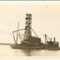 Digital image of sepia-tone photo of construction work for the Central Rail Road of N.J., Jersey City, June, 1924.