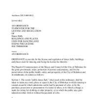          Statute: An Ordinance to Provided for the License & Regulation of Dance Halls; Buildings & Places Used for Dancing & Fixing the License Fee Therefor. Hoboken, March 20, 1928. picture number 6
   