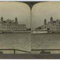 Stereoview: 11163 Where millions enter America. Immigration Station, Ellis Island, N.Y. Underwood & Underwood. N.d., ca. 1912-1925.