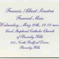          enclosure 1: ticket to Funeral Mass (services)
   