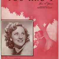 Sheet music: You and I. Theme Song of Maxwell House Coffee-Time. (Connie Boswell photo) Words & Music by Meredith Willson. Copyright 1941.