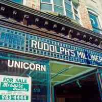 Slides: 38 color transparencies of Washington Street buildings, stores & signs, Hoboken, 1983-1984.