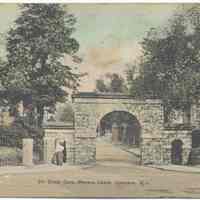 Postcard: 8th Street Gate, Stevens Castle, Hoboken, N.J. Postmarked July 21, 1909.