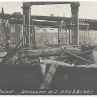Postcard: [1921 pier fire.] Fire Pier 5, Hoboken, N.J. Aug 24 1921. 1921; unposted.