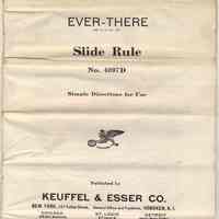 K & E Ever-There Slide Rule No. 4097D. Simple Instructions for Use. Published by Keuffel & Esser Co., New York & Hoboken. Cpyrt 1937.