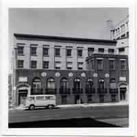 B+W photos, 12, of Hoboken streets, buildings, banks, churches, ca. 1976