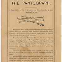Product sheet: The Pantograph. A Description... Model 1149. Made by K&E, N.Y. & Hoboken, ca. 1915-1920