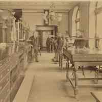 Sepia-tone photo of the Counting Room of the Hoboken Bank for Savings, Hoboken, Feb. 2, 1894.