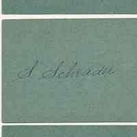          reverse of numbers 16-20, 1889, with signature: S. Schrader
   