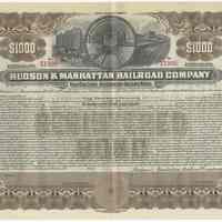 Bond: H&M R.R., Five Per Cent Adjustment Income Bond, $1000., Feb. 1, 1913. Unissued.