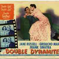 Lobby cards (Sinatra film): Double Dynamite! Jane Russell. Groucho Marx. Frank Sinatra. RKO, 1951.