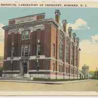 Postcard: Stevens Institute, Laboratory of Chemistry, Hoboken, N.J. Postmarked Aug. 5, 1922.