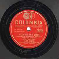 Record: "If You Are But A Dream." Vocal by Frank Sinatra. Conducted By Axel Stordahl. Columbia Records. 78 rpm. No.36756 [CO33808].