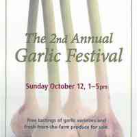 Poster: The 2nd Annual Garlic Festival. Sunday, October 12, [2008.]