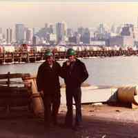 Digital scan of color photo of Bethlehem Steel Hoboken Shipyard, Hoboken, no date, circa 1970-1980.