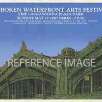 Silkscreen print: Hoboken Waterfront Arts Festival. Erie Lackawanna Plaza Park. May 17, 1987. Tim Daly limited edition artwork.