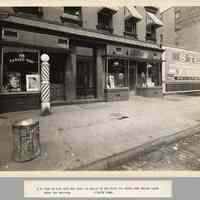 B+W or sepia-tone photos, 6, of crime scene at 218 River St. & Pier No. 3, Hoboken, July 12, 18, 1936.