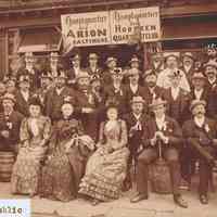 B+W group photo of a Quartett Club outing, possibly in Baltimore, no date, ca. 1890-1900.