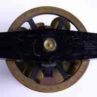          detail top view without telescope; markings, patent dates
   