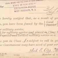 Postcard: War Department, West Hoboken, NJ