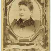 Cabinet photo of Ella Lavina Kelly Harvey (1862-1934), aunt of Mabel Bolles, Hoboken, n.d., ca. 1893-1898.